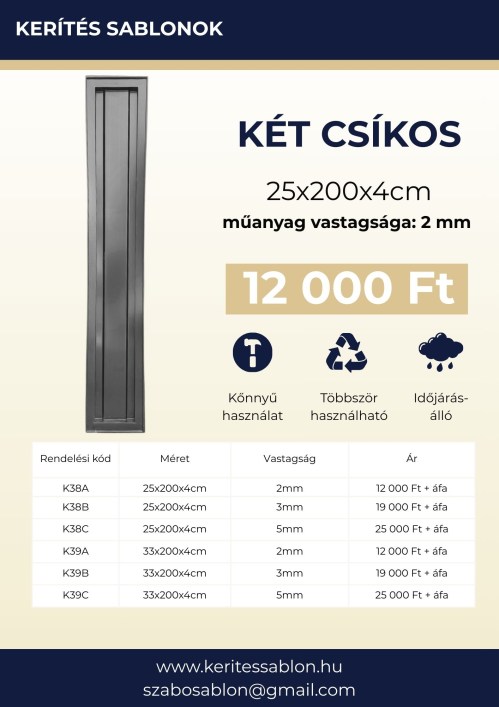 Két csíkos - adalap